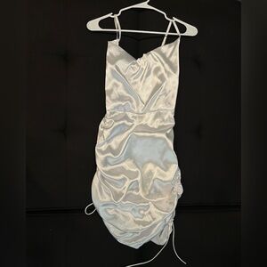 Elegant White Satin Dress